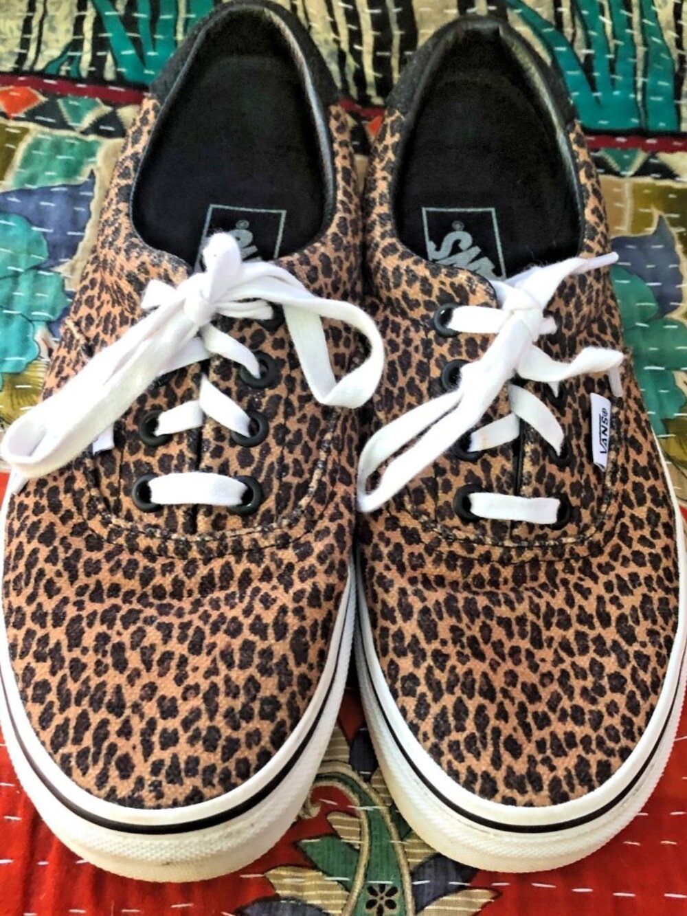 Vans Cheetah Leopard Print Sneaker Skate Platform Mens 5 Womens 6.5